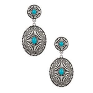 5/$15 🩷 MUST BUNDLE Silver-Tone Turquoise Drop Earrings - Women Jewelry